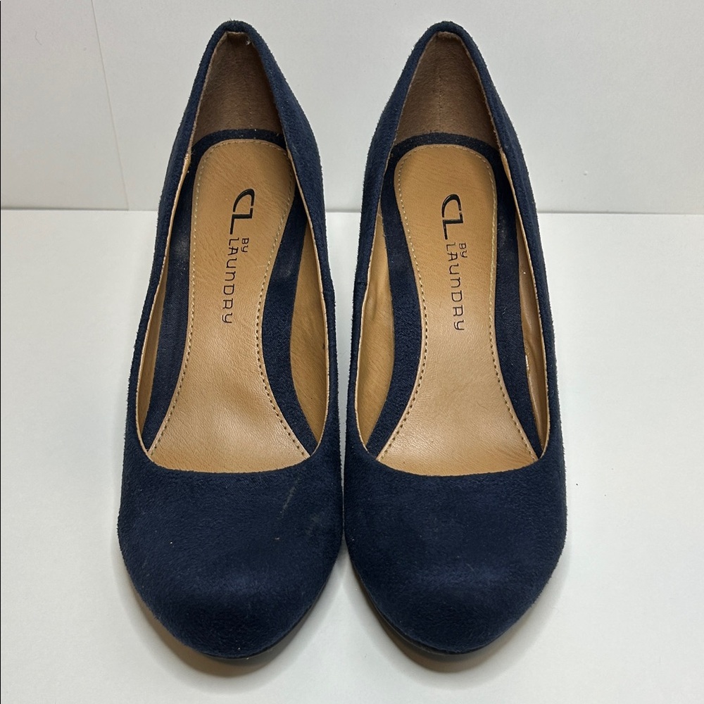 CL by Laundry Dark Blue Wedges 5.5 - Picture 2 of 11